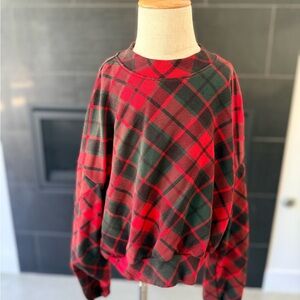 H&M Kids Red and Green Plaid Top
